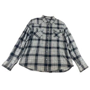 Levi's Men's XL Gray Pearl Check Western Shirt with Snap Buttons Country Cowboy‎